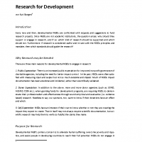 Research for Development – World Vision Paper